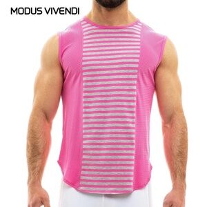 Modus Vivendi Mesh Panel Sleeveless T Shirt Large Gently worn 48% modal